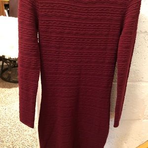 CLASSIC MAROON KNIT DESIGN DRESS